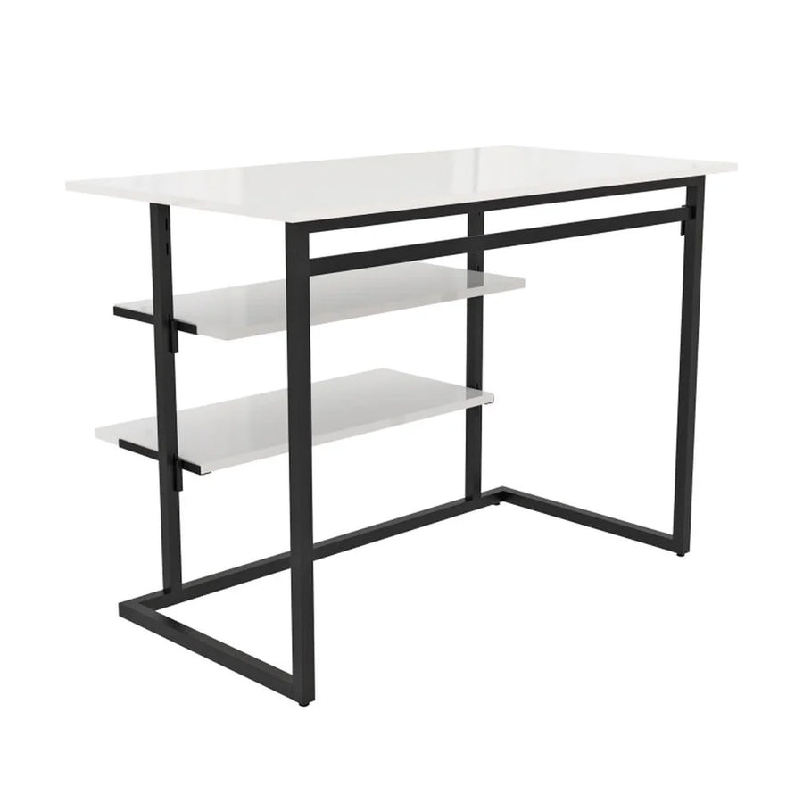 Table de présentation Triplo 127 cm noir mat avec 2 rayons et 1 barre penderie