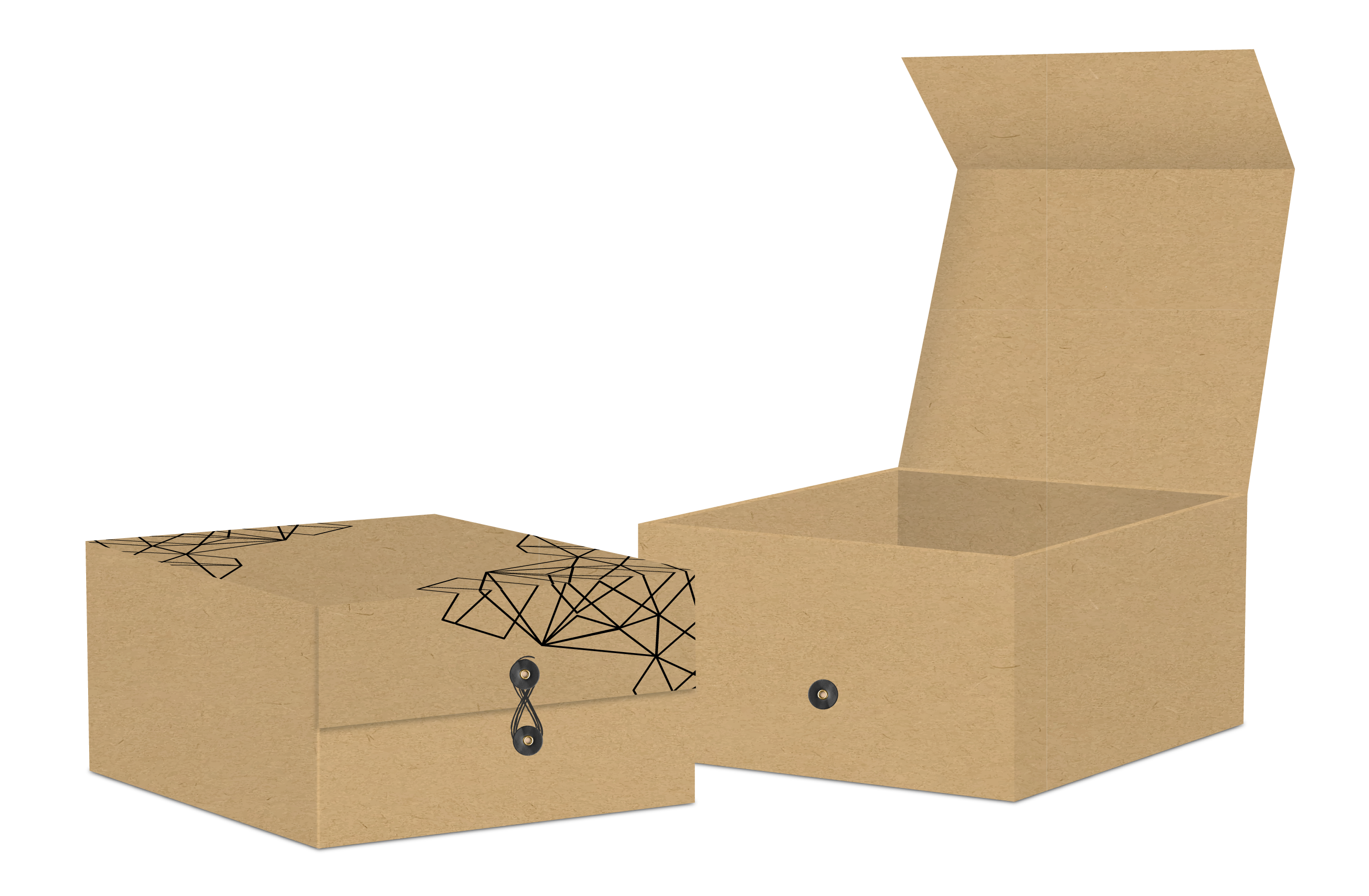 Boîte cadeau kraft avec fermeture japonaise