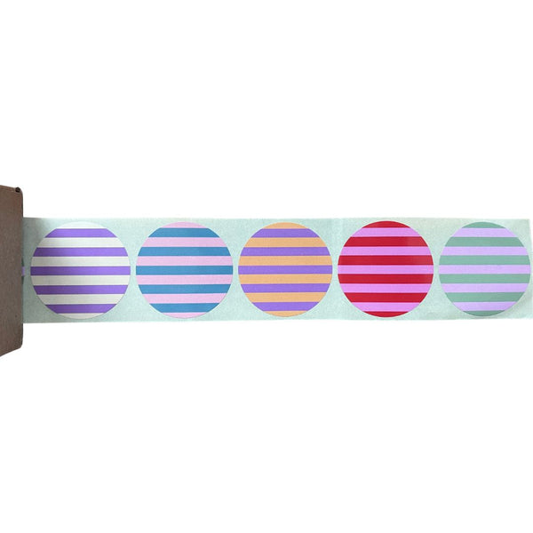 Étiquettes adhésives décoratives lignées couleurs pour emballage et présentation
