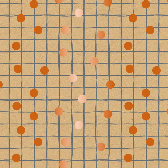 Rouleau de papier motifs varié sur kraft brun - 50m