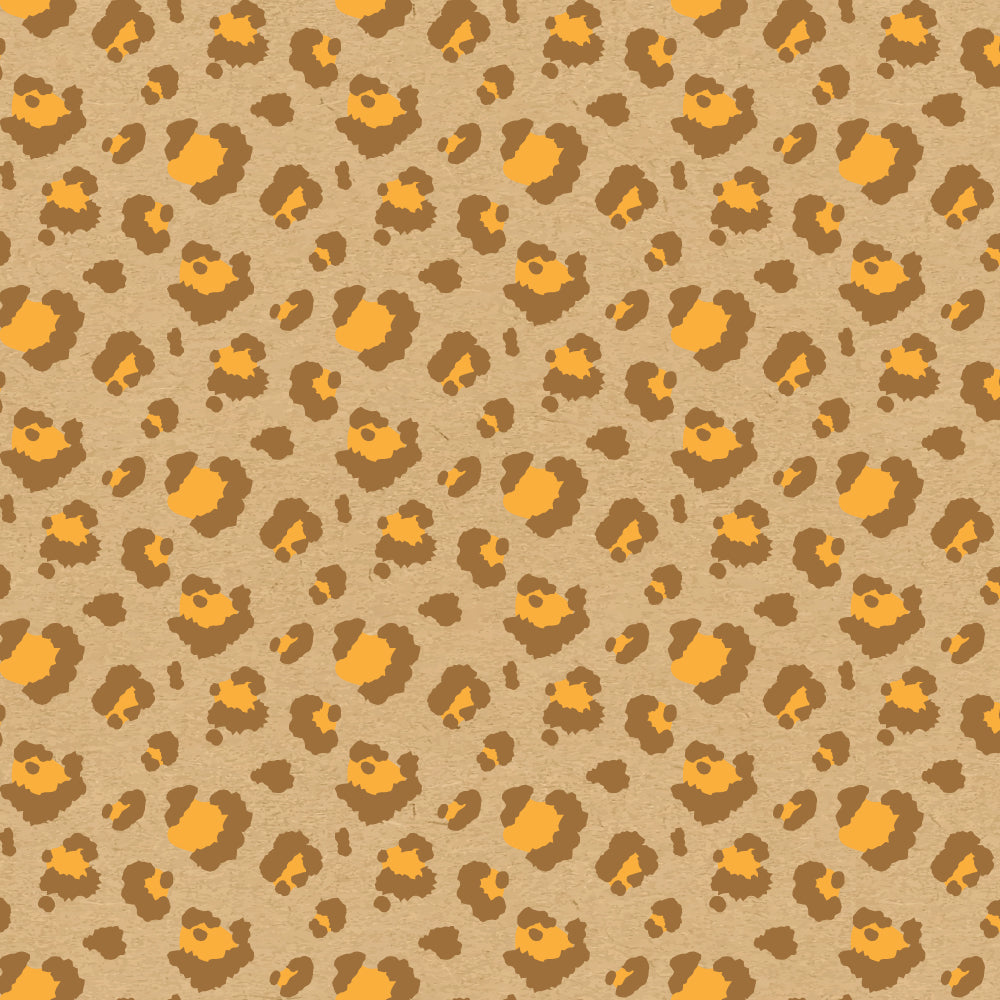 Rouleau de papier motifs varié sur kraft brun - 100m