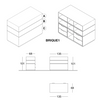 Comptoir brique personnalisable professionnel pour magasin et accueil - dessin technique