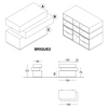 Comptoir brique personnalisable professionnel pour magasin et accueil - dessin technique