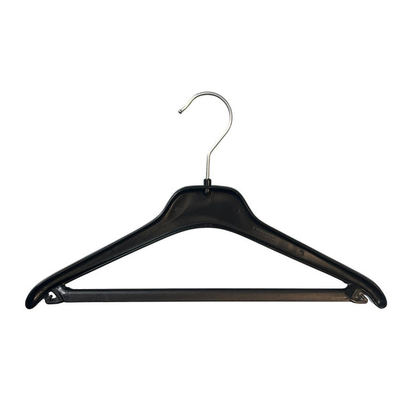 Cintre noir 34 cm en plastique pour vêtements enfants et petites tailles en boutique