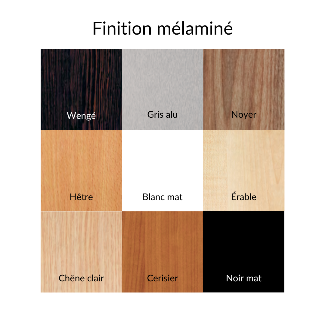 Finition mélaminé pour caisson et socle de vitrine