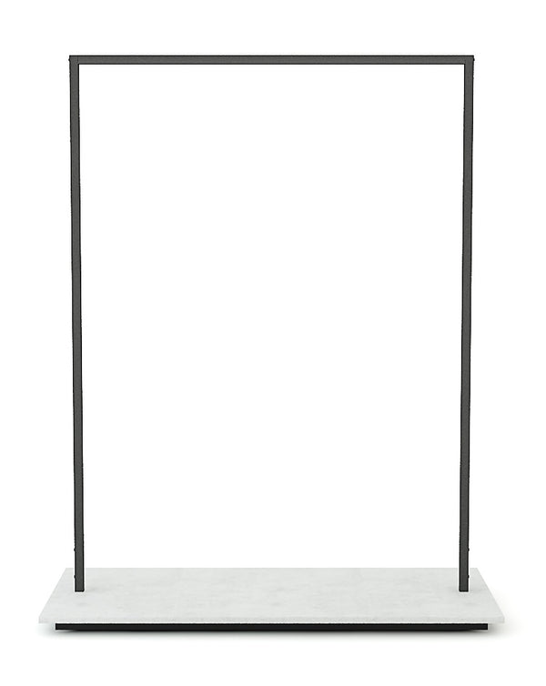 Portant métal brut avec socle blanc mat - 2 hauteurs