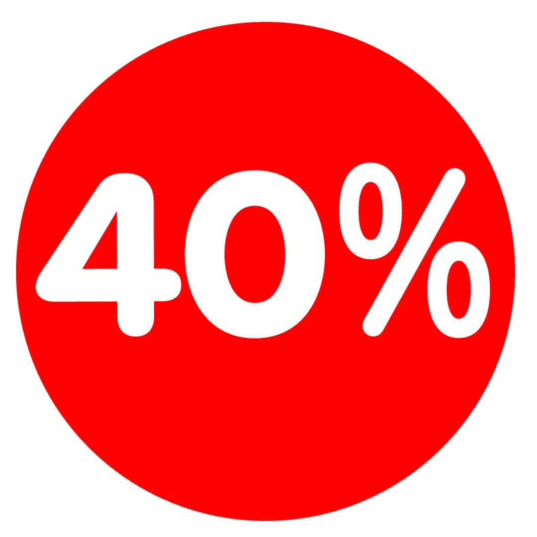 Adhésif affichage soldes magasin Ø 32 cm, rouge et blanc, pose vitrine