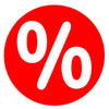 Adhésif signalisation promotions magasin Ø 32 cm, blanc sur rouge