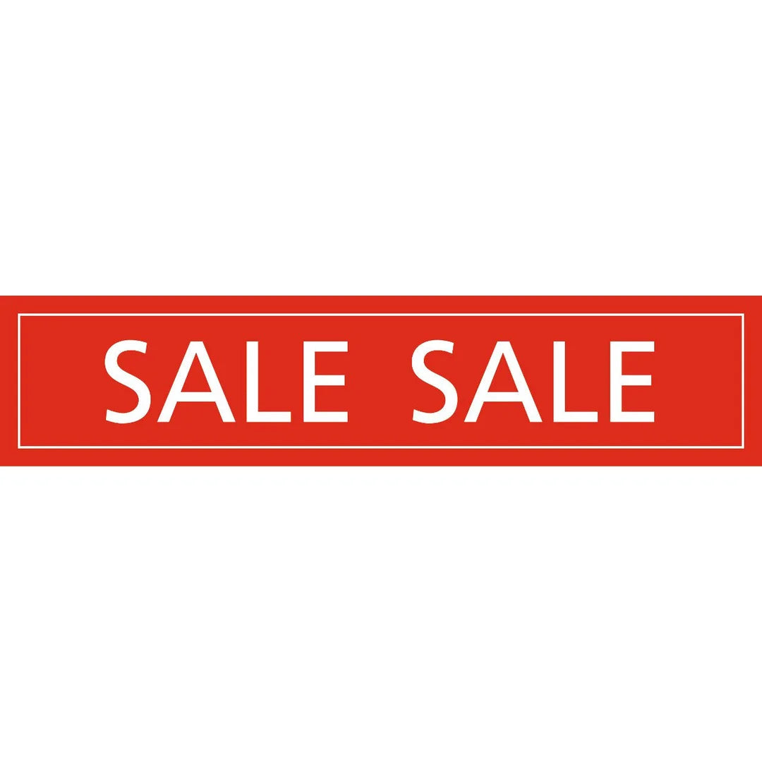 Adhésif vitrine % rouge rubis translucide 98x22 cm pour affichage promotions en boutique