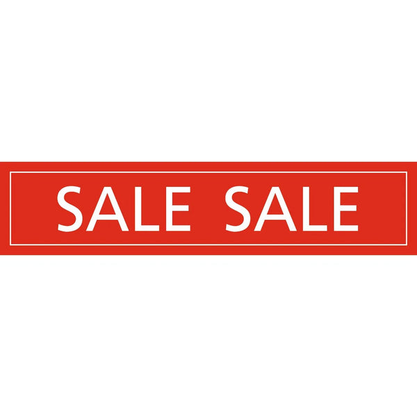 Adhésif vitrine % rouge rubis translucide 98x22 cm pour affichage promotions en boutique