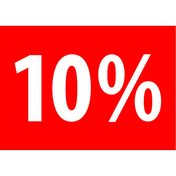 Affiche carton A4 rigide rouge impression 10 % pour soldes en magasin