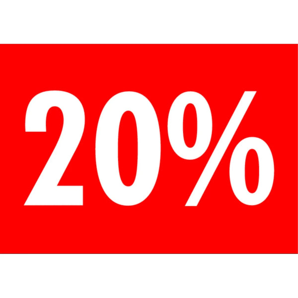 Affiche carton A4 rigide rouge impression 20 % pour promotion en boutique