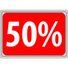 Affiche carton A4 rigide rouge impression 50 % signalétique liquidation boutique