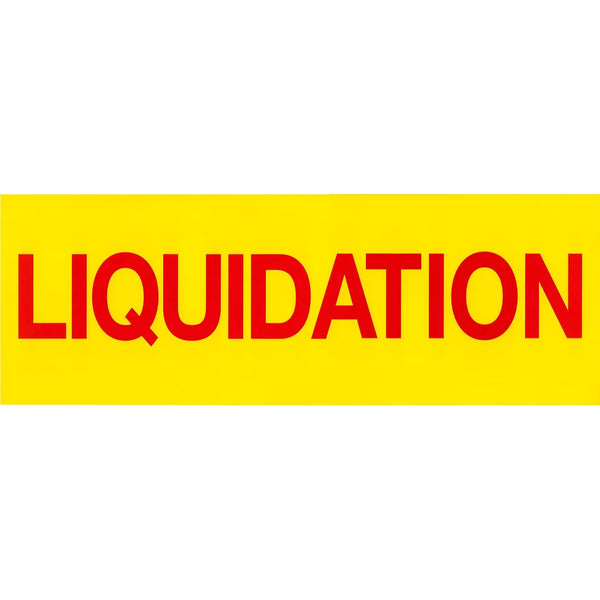 Affiche Liquidation rouge sur jaune 23×65 cm – signalétique promotionnelle pour magasin
