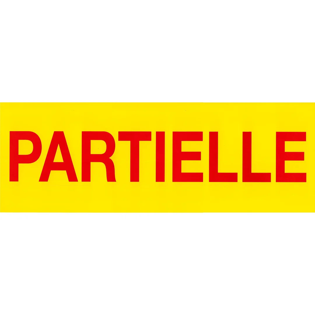 Affiche Partielle rouge sur jaune 23×65 cm – à combiner pour signalétique de liquidation