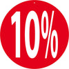 Affiche ronde promotionnelle double face Ø 30 cm – 10% – signalétique soldes magasin