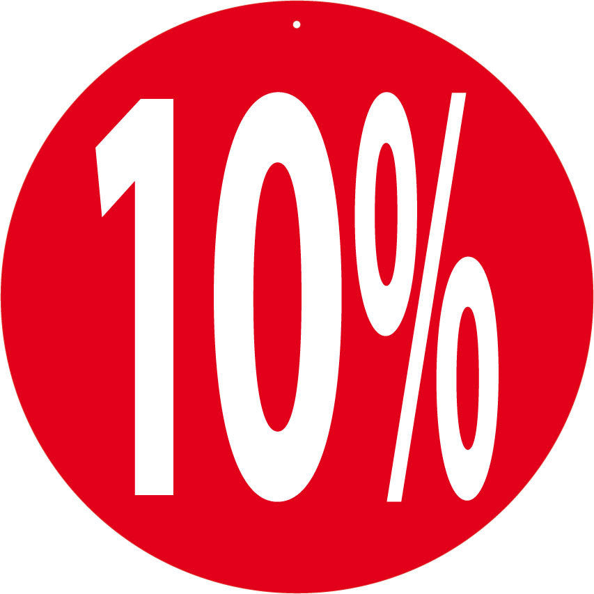Affiche ronde Rotair Ø 30 cm - 10% double face pour promotions et soldes – signalétique magasin