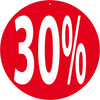 Affiche ronde Rotair Ø 30 cm - 30% double face pour promotions et soldes – signalétique magasin