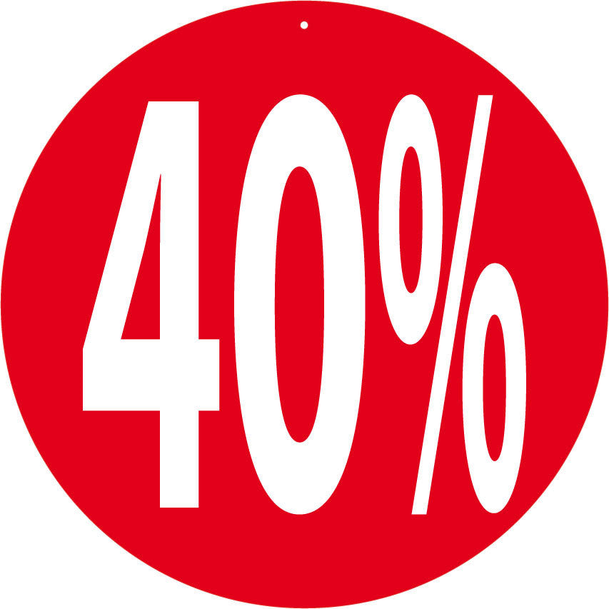 Affiche ronde Rotair Ø 30 cm - 40% double face pour promotions et soldes – signalétique magasin