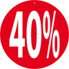 Affiche ronde Rotair Ø 30 cm - 40% double face pour promotions et soldes – signalétique magasin