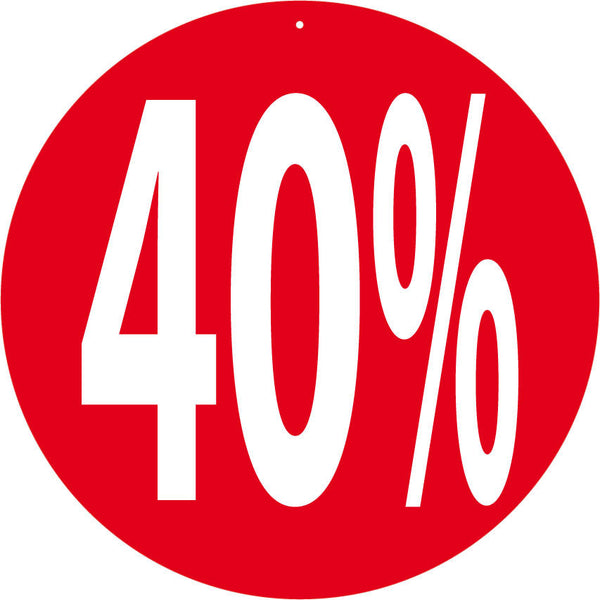Affiche ronde Rotair Ø 30 cm - 40% double face pour promotions et soldes – signalétique magasin