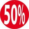 Affiche ronde Rotair Ø 30 cm - 50% double face pour promotions et soldes – signalétique magasin