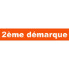 Affiche papier soldes 2ème démarque rouge-orangé format 21 × 118 cm pour point de vente