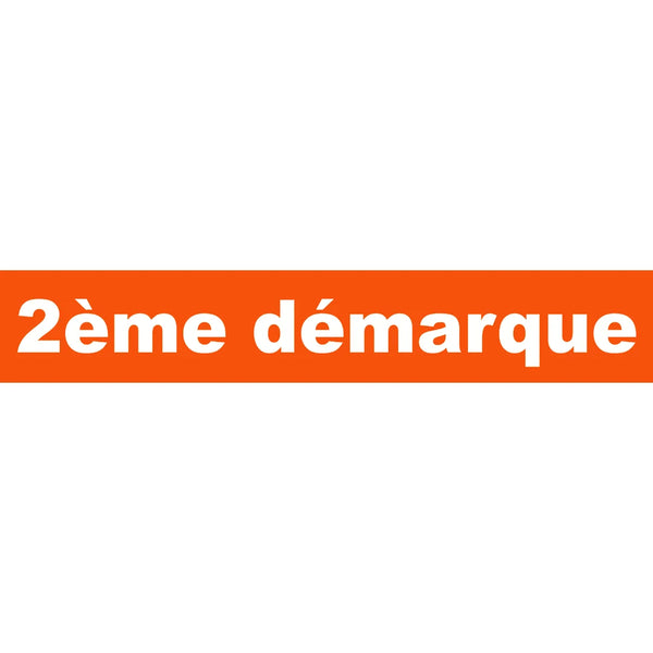 Affiche papier soldes 2ème démarque rouge-orangé format 21 × 118 cm pour point de vente