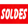 Affiche soldes 40×60 cm blanc sur rouge pour vitrine de magasin – signalétique promotionnelle professionnelle