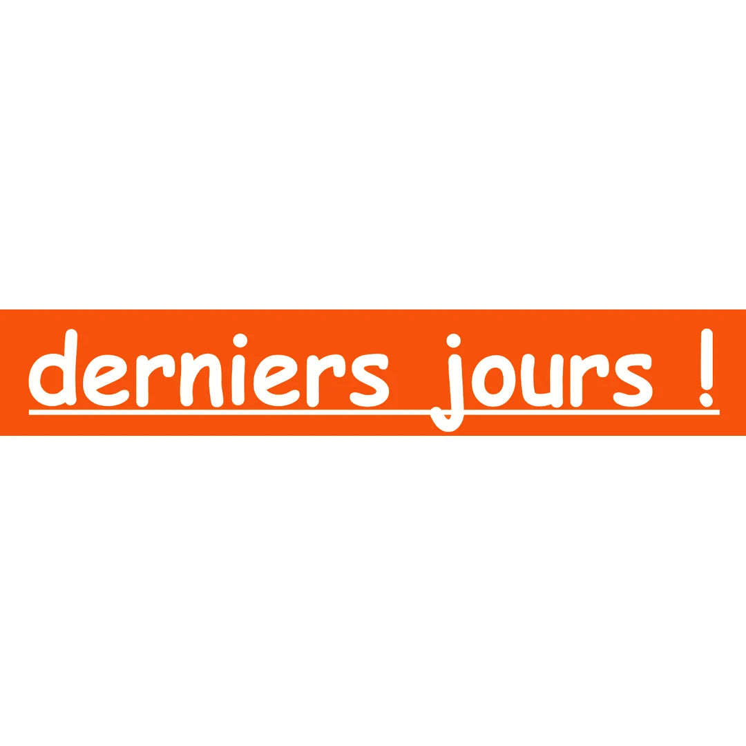 Affiche papier soldes Derniers jours ! rouge-orangé format 21 × 118 cm pour liquidation magasin