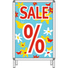 Affiche papier soldes été SALE format 48x138 cm – signalétique promotionnelle pour commerce de détail