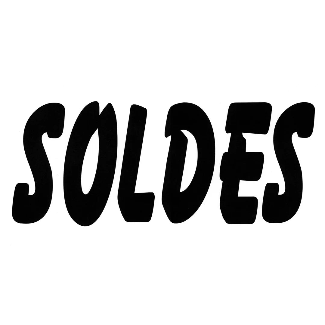 Affiche soldes 40×60 cm noir sur blanc pour vitrine de magasin – signalétique promotionnelle professionnelle