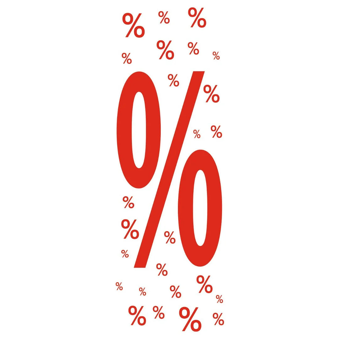 Affiche papier soldes % rouge sur fond blanc format A1 pour magasin