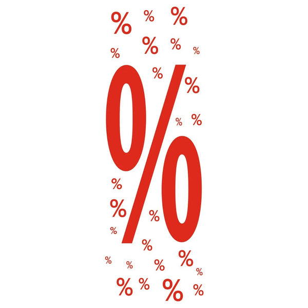 Affiche papier soldes % rouge sur fond blanc format A1 pour magasin