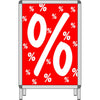Affiche soldes % rouge et blanc formats A1 et 48x138 cm pour vitrine et rayon