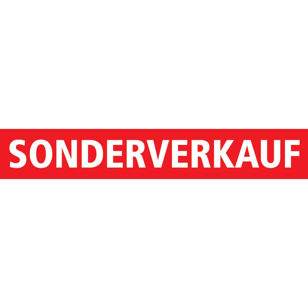 Affiche papier rouge Sonderverkauf format vertical 21x118 cm pour signalétique soldes en magasin