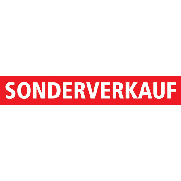 Affiche papier rouge Sonderverkauf format vertical 21x118 cm pour signalétique soldes en magasin