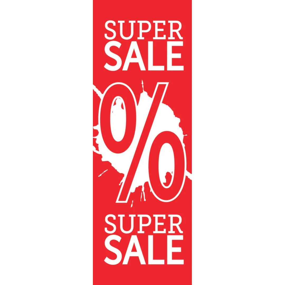 Affiche papier SUPERSALE blanc sur rouge format A1 58,4x83,2 cm pour vitrine de magasin