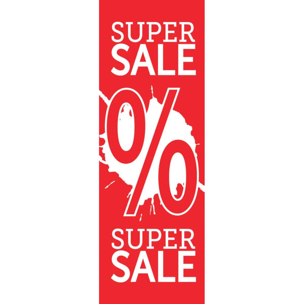 Affiche papier SUPERSALE blanc sur rouge format A1 58,4x83,2 cm pour vitrine de magasin