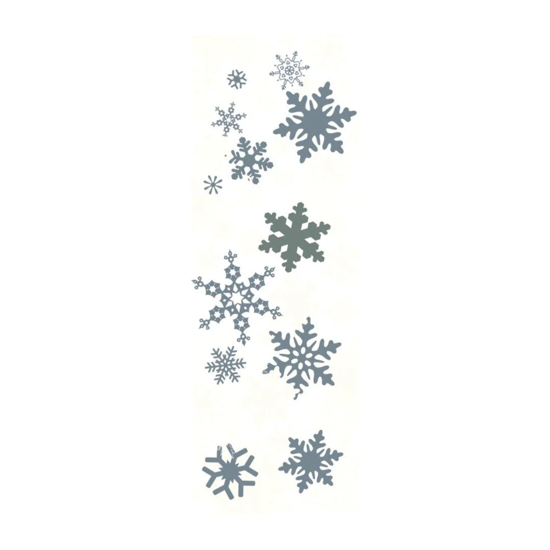 Affiche vitrine flocons de neige PVC transparent 48 x 138 cm pour décoration de magasin en période hivernale