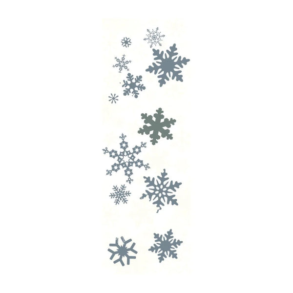 Affiche vitrine flocons de neige PVC transparent 48 x 138 cm pour décoration de magasin en période hivernale