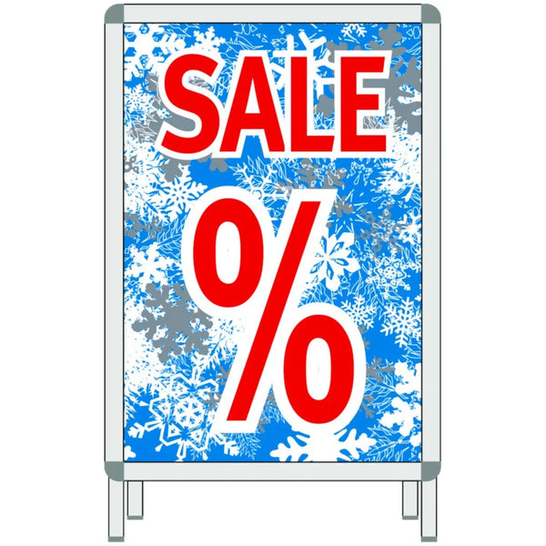 Affiche soldes d'hiver WINTERSALE en formats A1 et 48x138 cm, impression 1 face sur papier pour commerces
