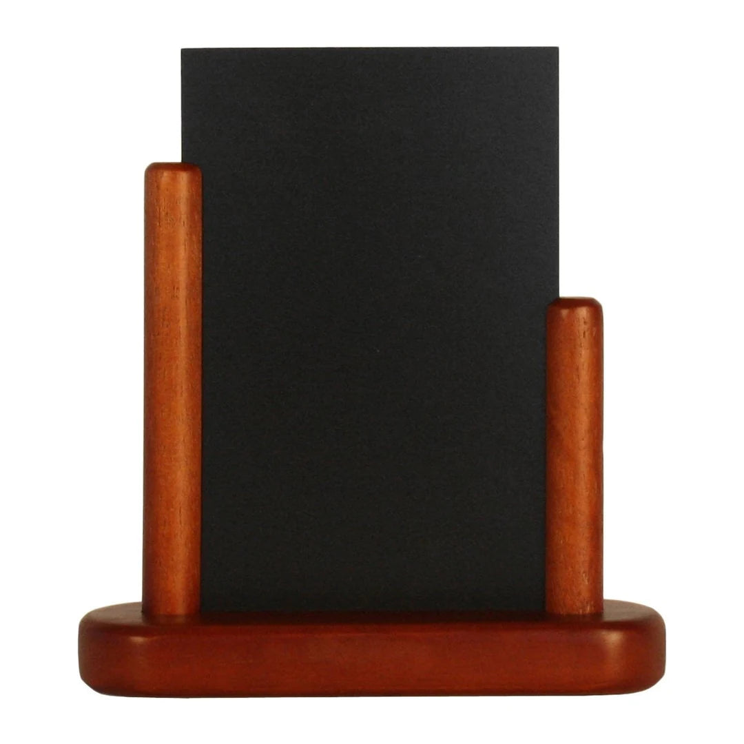 Ardoise de table en bois laqué acajou format 10x15 cm, surface mélamine effaçable