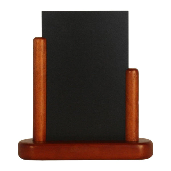 Ardoise de table en bois laqué acajou format 10x15 cm, surface mélamine effaçable