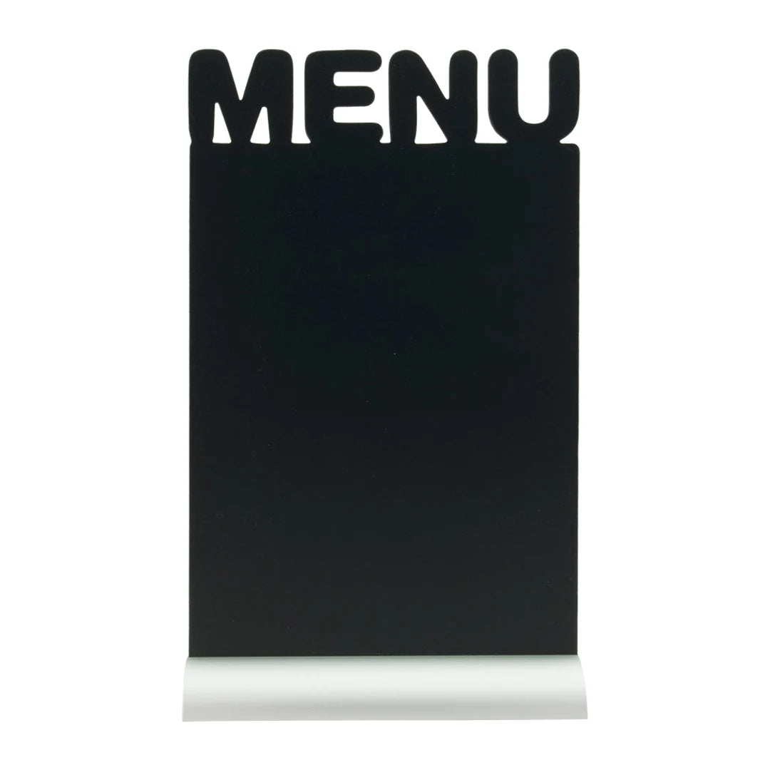 Ardoise silhouette Menu noire sur socle aluminium 35 x 21 cm avec feutre-craie liquide inclus