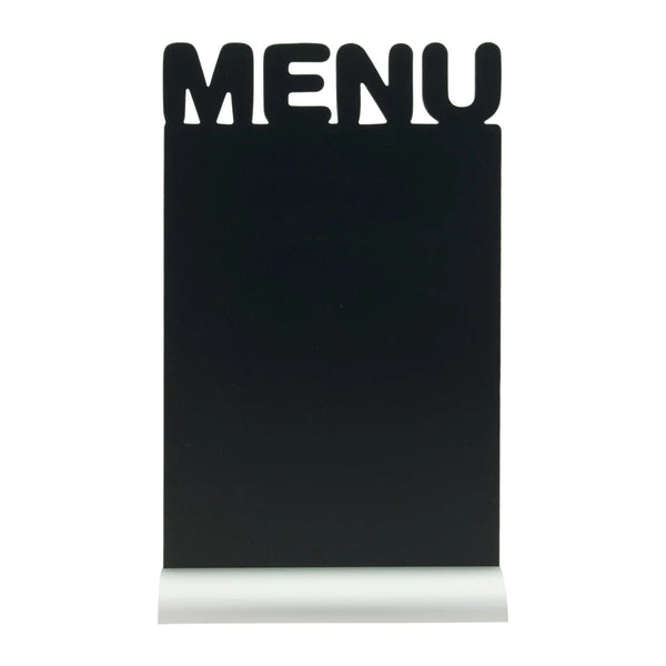 Ardoise silhouette Menu noire sur socle aluminium 35 x 21 cm avec feutre-craie liquide inclus