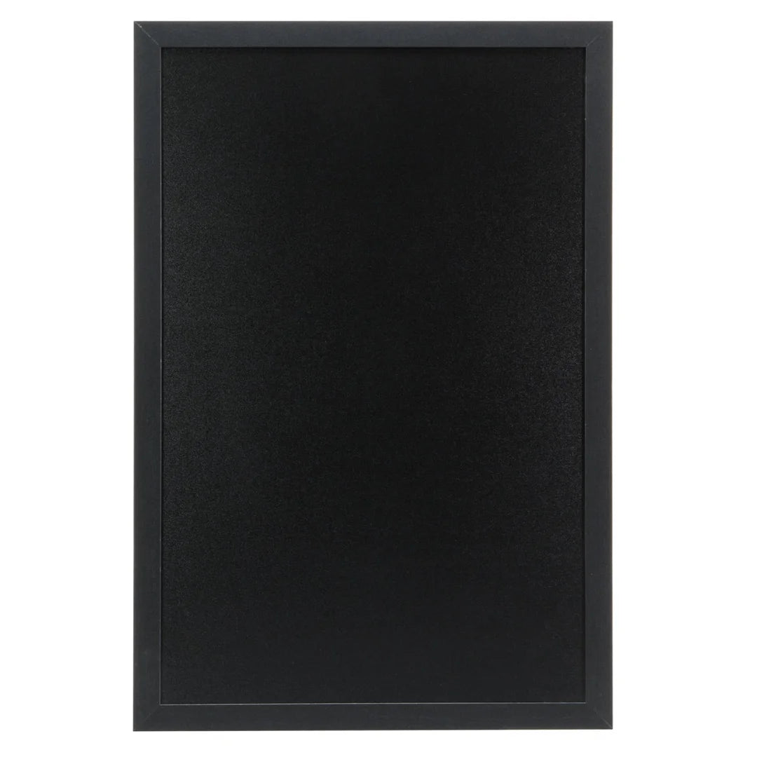 Ardoise murale en bois laqué noir format 40x60 cm avec surface mélaminée, idéale pour boutique ou restaurant