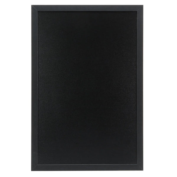 Ardoise murale en bois laqué noir format 40x60 cm avec surface mélaminée, idéale pour boutique ou restaurant