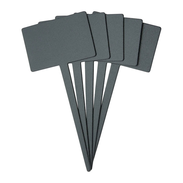 Lot de 5 ardoises silhouette rectangle noires 18 cm avec pic intégré et feutre-craie pour étiquetage en magasin