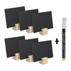 Lot de 6 ardoises de table A6 avec socle en bois et marker craie liquide inclus